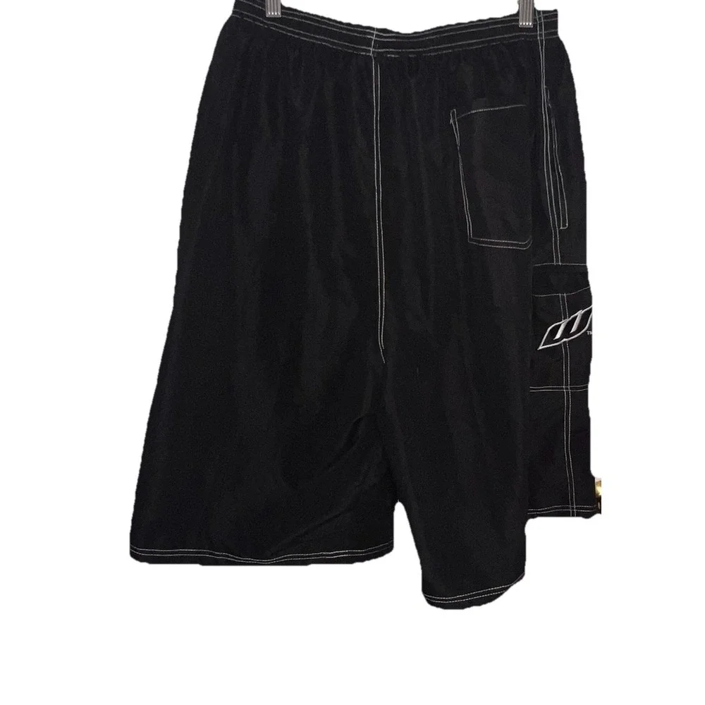 Worth XXXL Youth BoardShorts Black White Outline Logo‎ Cargo Wideleg Beach